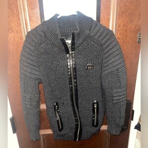 Leif Nelson Men's Gray Sweater with Zipper Detail AS IS Medium